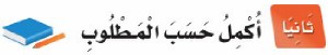 ثانيًا: أكمل حسب المطلوب